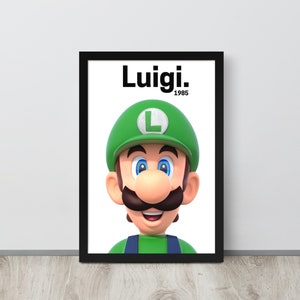 Art mural gaming Luigi impression numérique png, pour les fans de Super Mario, impression Mario Bros, art mural gaming, téléchargement immédiat