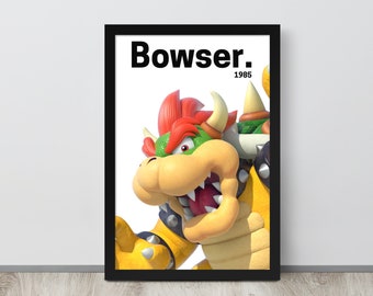 Bowser Poster: Mario Bros Gamer Room Decor (Digital Download)