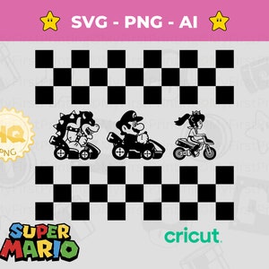 Mario Kart SVG Umriss - Super Mario PNG - Mario Spiel Shirt - Vinyl Design, Cut Datei Sofortiger Download für Silhouette, Cricut & Crafting