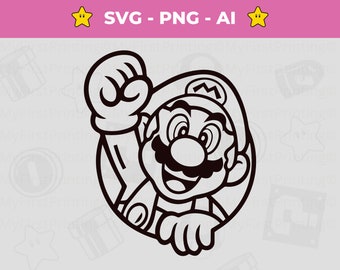Puede incluir: Ilustración en blanco y negro de un personaje de dibujos animados con bigote y sombrero. El personaje lleva un guante en una mano y está haciendo un puño.
