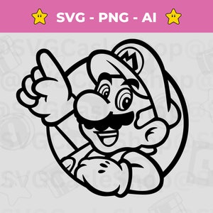 Super Mario Bros SVG für Cricut Vektor geschnitten Datei - Super Mario PNG - Sublimation Design - Instant Download