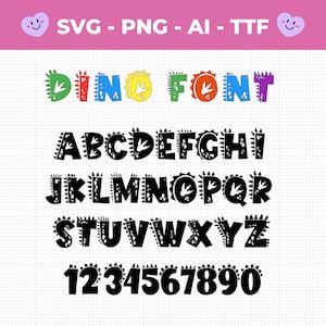 恐竜文字 SVG 誕生日デコレーション用恐竜フォント Cricut DIY 用恐竜フォント 赤ちゃんの誕生日用恐竜フォント ベビーシャツデザイン