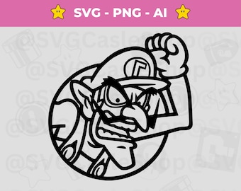 Waluigi SVG Vector File: Super Mario Cricut Design (Digital Download)