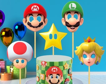 Mario Birthday Party Photo Booth Props: Super Mario & Friends (Instant Download)
