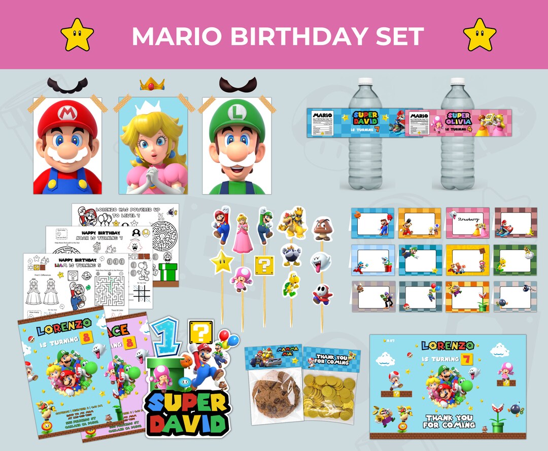 Printable Mario Birthday Set Everything You Need for a - Etsy