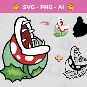 Mario Piranha Plant SVG PNG Vector Instant Download Layered Files Mario ...