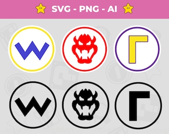 Bowser, Wario & Waluigi Logo SVG - Mario SVG Instant