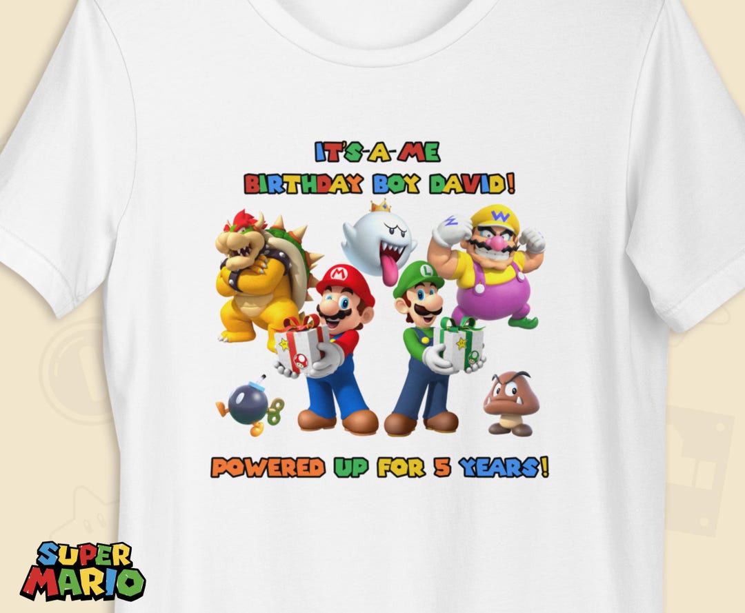 Mario Custom Design Custom Super Mario Design PNG: Personalized T-shirt Party Gift (digital ...