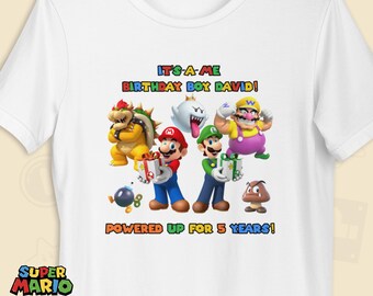 Diseño PNG personalizado de Super Mario: Camiseta personalizada para regalo de fiesta (descarga digital)