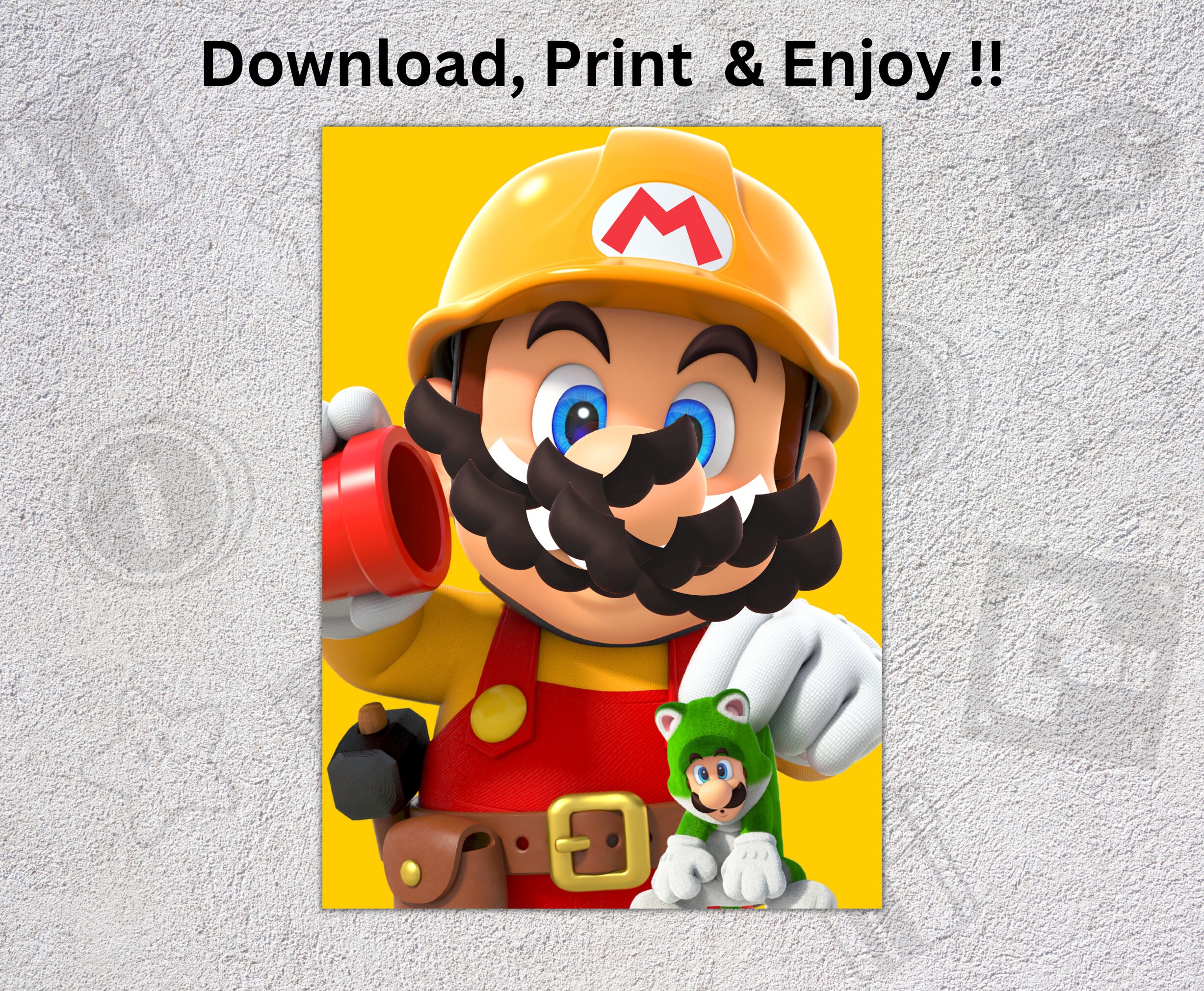 Printable Pin the Moustache on Mario Game for Kids - Etsy