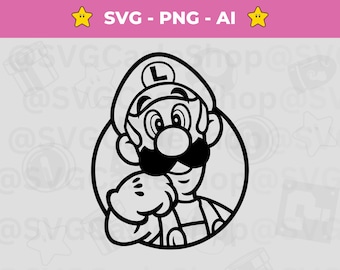 Luigi SVG: Super Mario Brothers Vector Cut File (Digital Download)