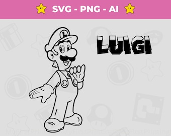 Luigi SVG: Mario Brothers Vector Cut File (Digital Download)