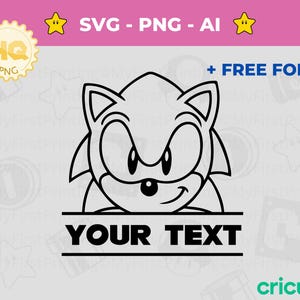 ソニック テンプレート レイヤード SVG - ソニックにインスパイアされた傑作をクラフト - ソニック ゲーム カット ファイル Silhouette、Cricut、Crafting 用の即時ダウンロード