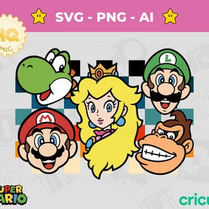 Svg Super Mario Bros., Logo de fête d'amis en couches SVG PNG, chemise Super Mario, anniversaire de Super Mario, conception de chemise Mario
