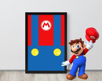 Super Mario Costume Poster: Retro Game Room Decor PNG (Digital Download)