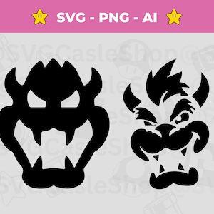 Bowser SVG Schnittdatei - Super Mario Bros - Sofort Download - PNG Bowser für Mario Shirts - Sofort Download - Digital King of Koopas Bundle