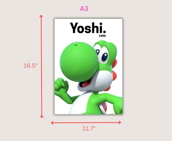 Yoshi Printable Poster: Super Mario Bros. Wall Art (digital