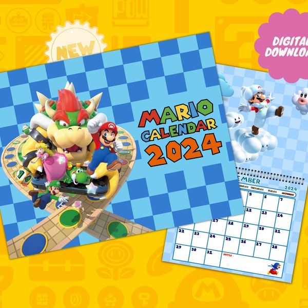Super Mario 2024 Calendar Etsy Singapore
