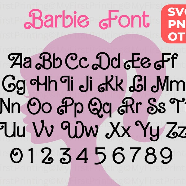 Retro Barbi Font Letters Svg, Cricut Cut File, Doll Letters, Digital Download, Party Invites, Font Bundle, Customize Gift, Customize Shirts