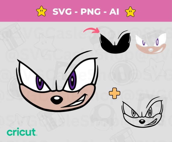 Knuckles face Layered SVG - Craft Sonic-Inspired Masterpieces - Sonic Game Cut file Instant Download for Silhouette, Cricut & Crafting