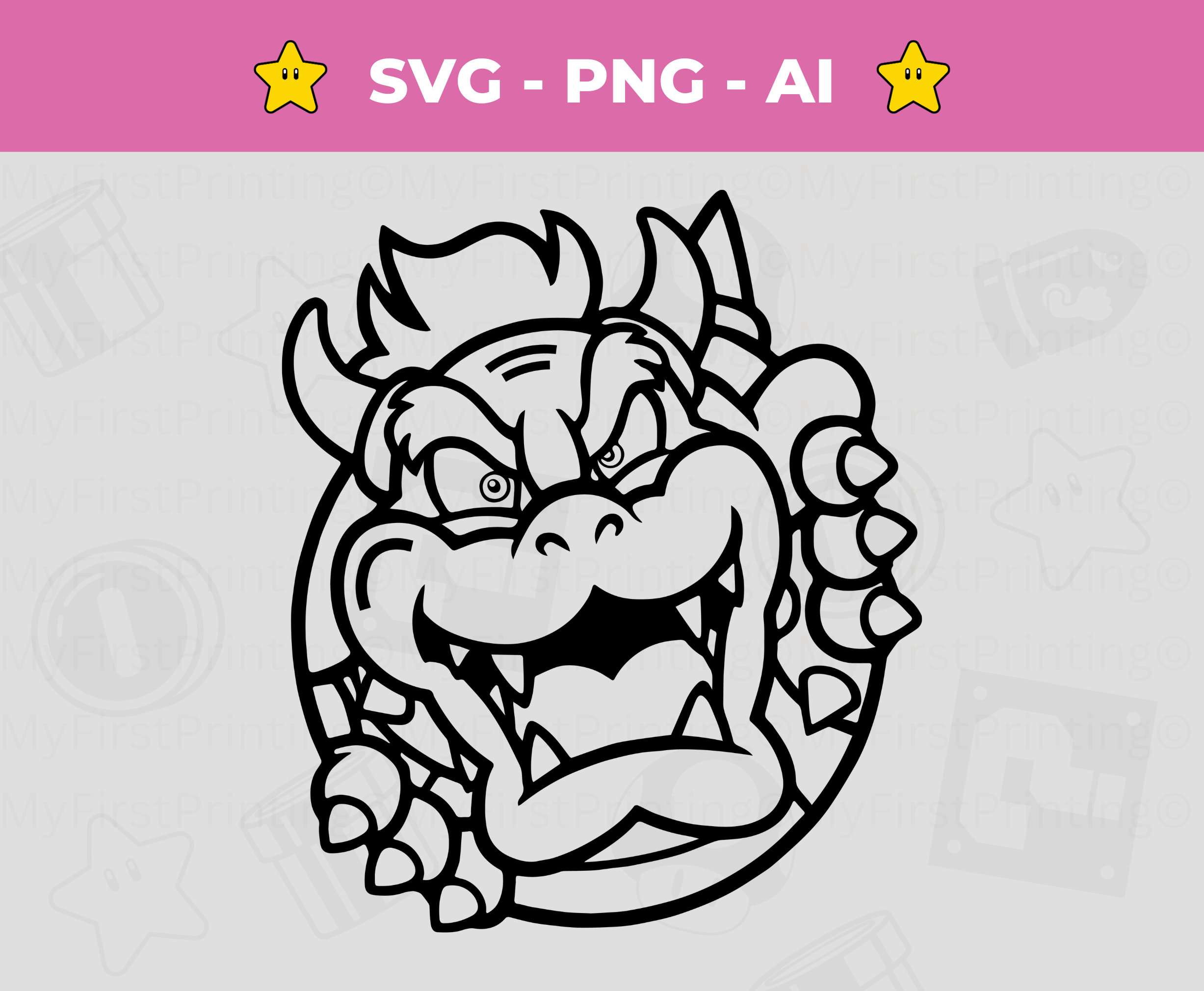 Bowser png, Super mario bowser bundle, bowser clipart set, super mario  icons, instant download