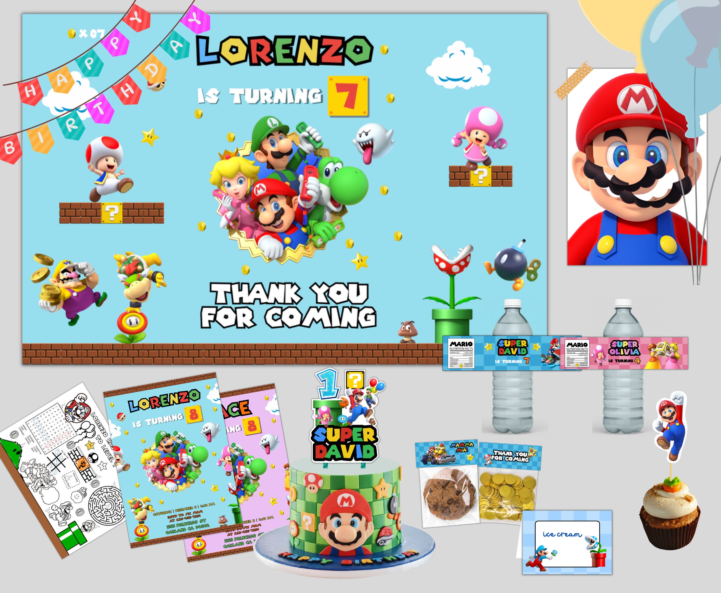 Printable Mario Birthday Set Everything You Need for a - Etsy