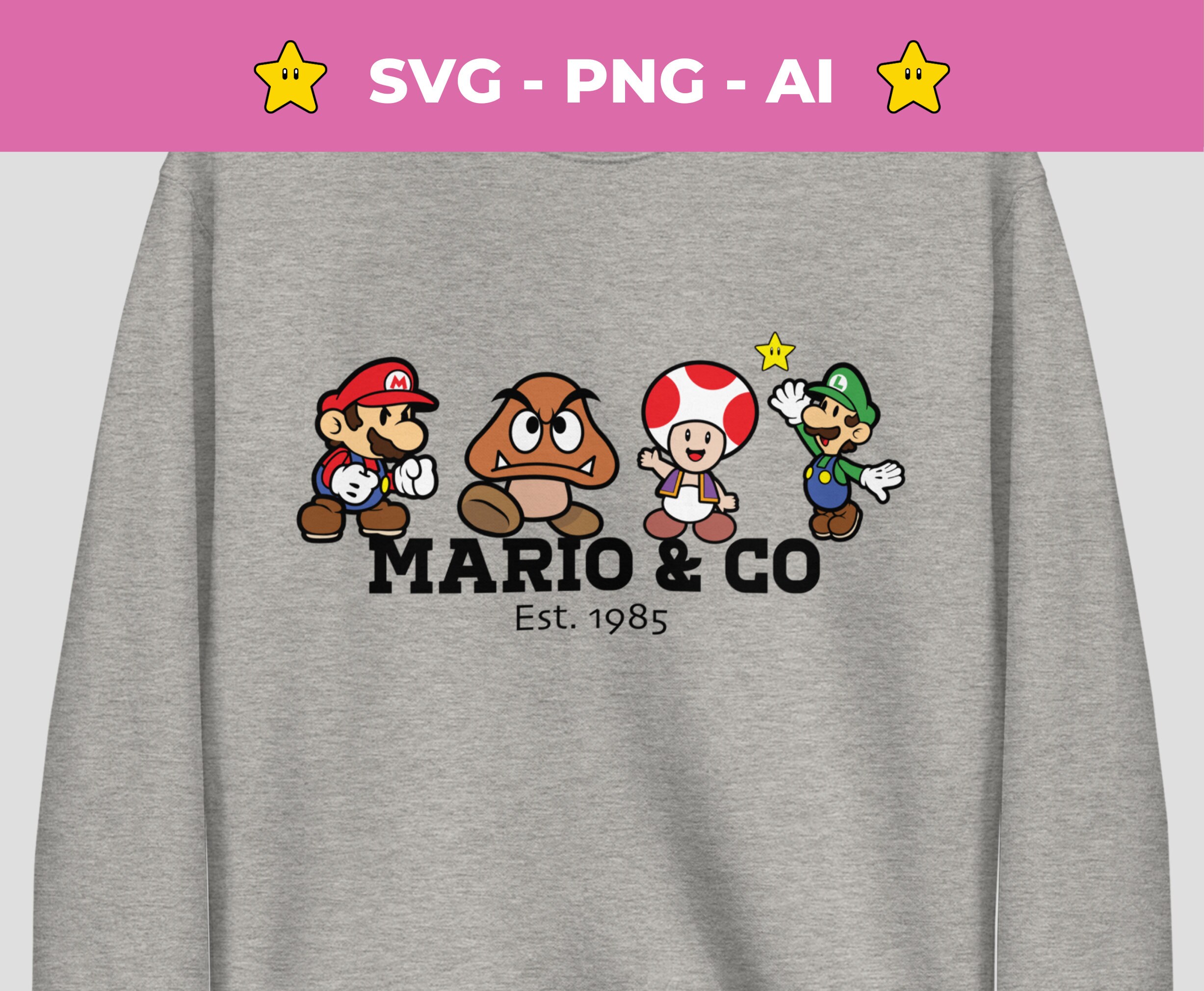 Super Mario SVG Collection: Vector Cut File, PNG Sublimation (digital ...