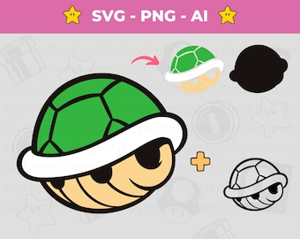 Mario Koopa Muschel SVG: Vektordatei für Cricut, Silhouette (Digitaler Download)