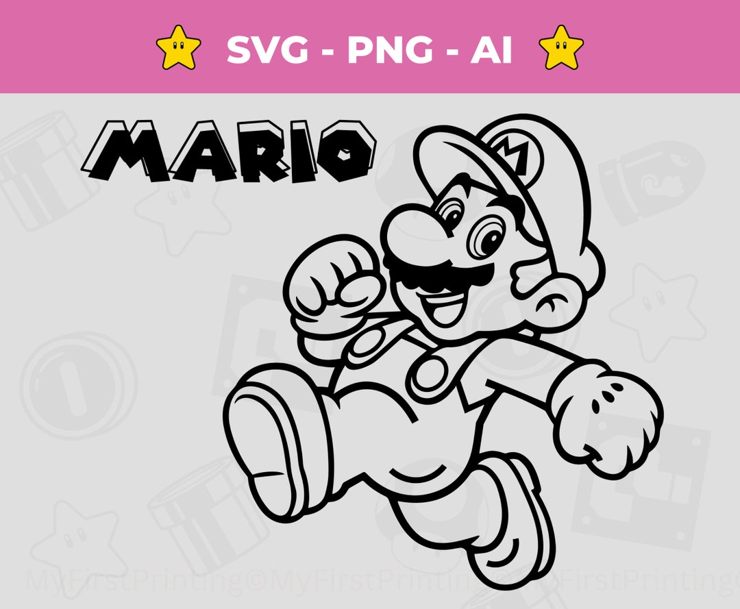 Super Mario SVG Cut File Cricut Silhouette Vector digital Download 