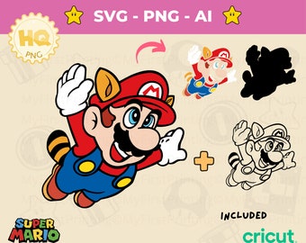 Super Mario Raccoon SVG: Mario cricut Cut File (Digital Download)