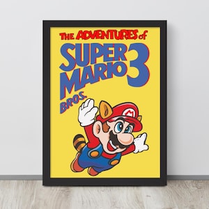 Digital Nostalgic Super Mario Bros Poster PNG - Digital Video Game Print - Retro Mario Gaming - INSTANT DOWNLOAD
