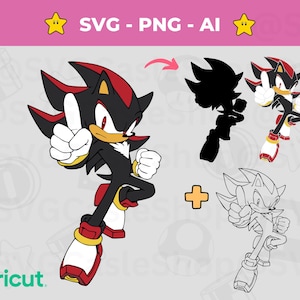 Shadow Layered SVG the Hedgehog png - Crea capolavori ispirati a Sonic - File di taglio del gioco Sonic, Silhouette, Cricut, download immediato