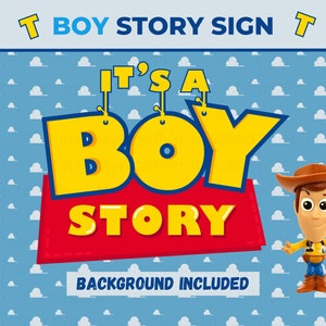 Toy Story Logo SVG, It&#39;s a Boy Story, Baby Boy, Baby Shower Sign, Cake Topper, Birthday Boy svg, PNG Toy Story Party | Digital Download