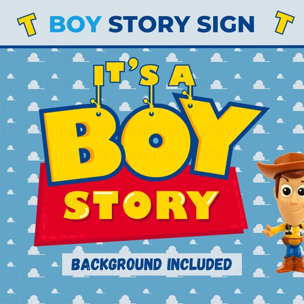 Toy Story Logo SVG, It's a Boy Story, Baby Boy, Baby Shower Sign, Cake Topper, Birthday Boy svg, PNG Toy Story Party | Digital Download