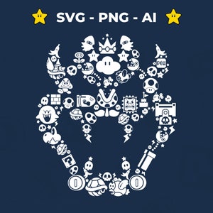Bowser Logo SVG Datei Sofortiger Download - Handwerk mit dem König von Koopas - Mario Charaktere SVG - Schneide Datei für Cricut & Silhouette