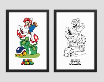 Super Mario Poster: Retro Video Game Print (A3 & A4) (Digital Download)