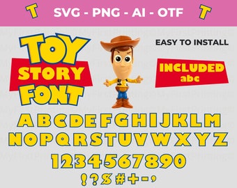 Toy Story Letters and Numbers SVG Png, Toy Story Font SVG, Printable Fonts, Toy Story Punctuation SVG, Digital Alphabet Letters for Crafts