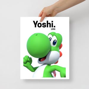 Yoshi Printable Poster 1990 png, Mario Fun Play Room, Super Mario Wall Art, Digital print, Mario Bros Game Gift , Instant Download
