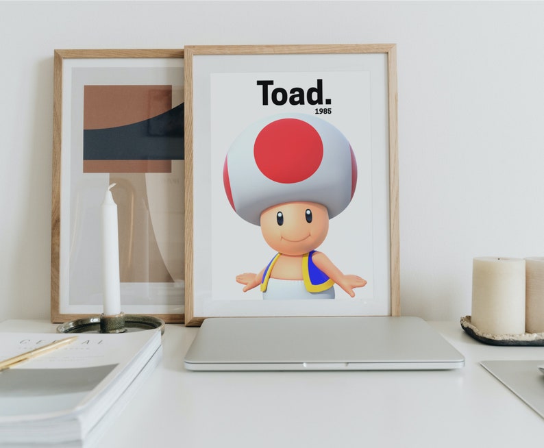 Toad Poster: Super Mario Bros. Gamer Room Decor (digital Download) - Etsy
