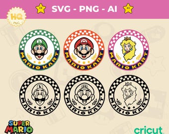 Super Mario Kart Badge SVG Pack: Cricut Cut Files (Digital Download)
