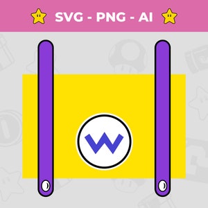 Wario SVG Kleid Kostüm - Mario Enemy Straps SVG - Geburtstag svg - Super Mario Party - Instant Download