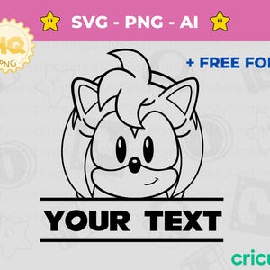 エイミー ローズ テンプレート ソニック SVG - ソニックにインスパイアされた傑作をクラフト - ソニック ゲーム カット ファイル Silhouette、Cricut、Crafting 用の即時ダウンロード