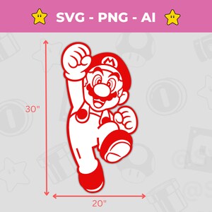 Printable Mario Birthday Cutout Backdrop Decor Big Size for - Etsy
