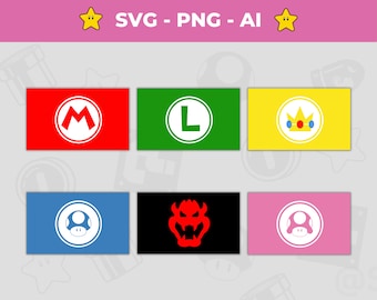 マリオフラッグ SVG PNG バンドル: スーパーマリオブラザーズ
