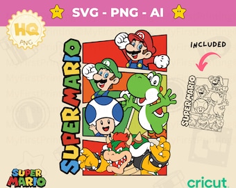 Super Mario Bros. SVG: Bowser Vector Cut File, T-Shirt Design (Digital Download)