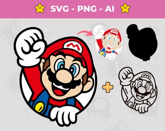 Super Mario SVG, Cricut  Cut Files (Digital Download)