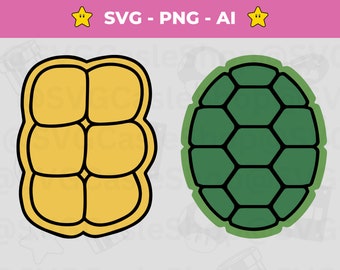 Turtle Costume SVG PNG Vector Instant Download Layered Files | Turtle shirt svg | Turtle Shell PNG | For Silhouette & Cricut