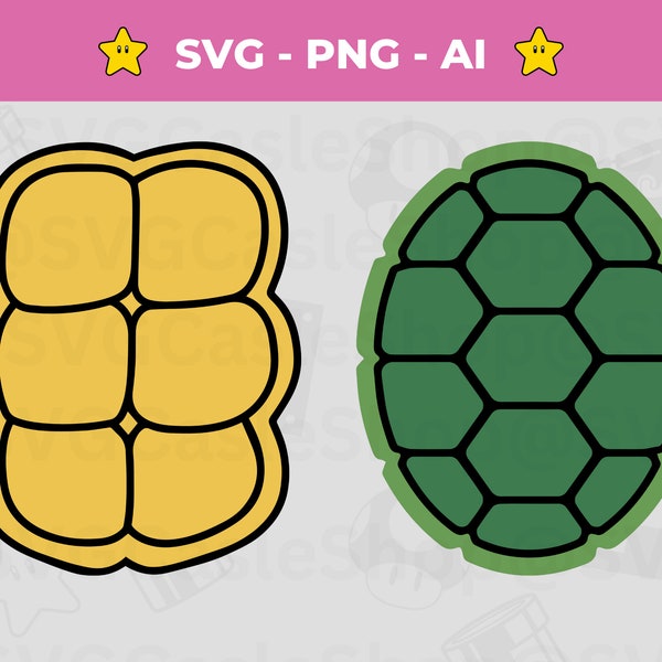 Tortue Costume SVG PNG Vector Téléchargement instantané des fichiers en couches | Chemise tortue svg | Carapace de tortue PNG | Pour Silhouette et Cricut