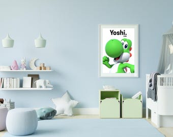 ヨッシーの印刷可能なポスター：スーパーマリオブラザーズ ウォール