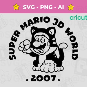 Super Mario SVG PNG - T-Shirt Schnitt Dateien - Kids' Crafting Abenteuer - Cricut & Silhouette - Instant Download